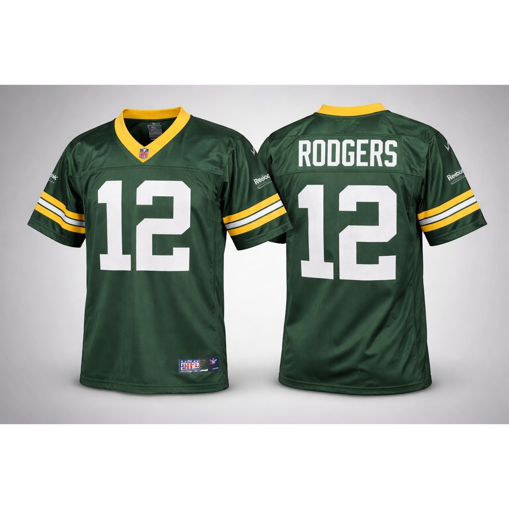 Aaron Rodgers #12 Green Bay‎ Packers Reebok NFL Jersey Green Size M